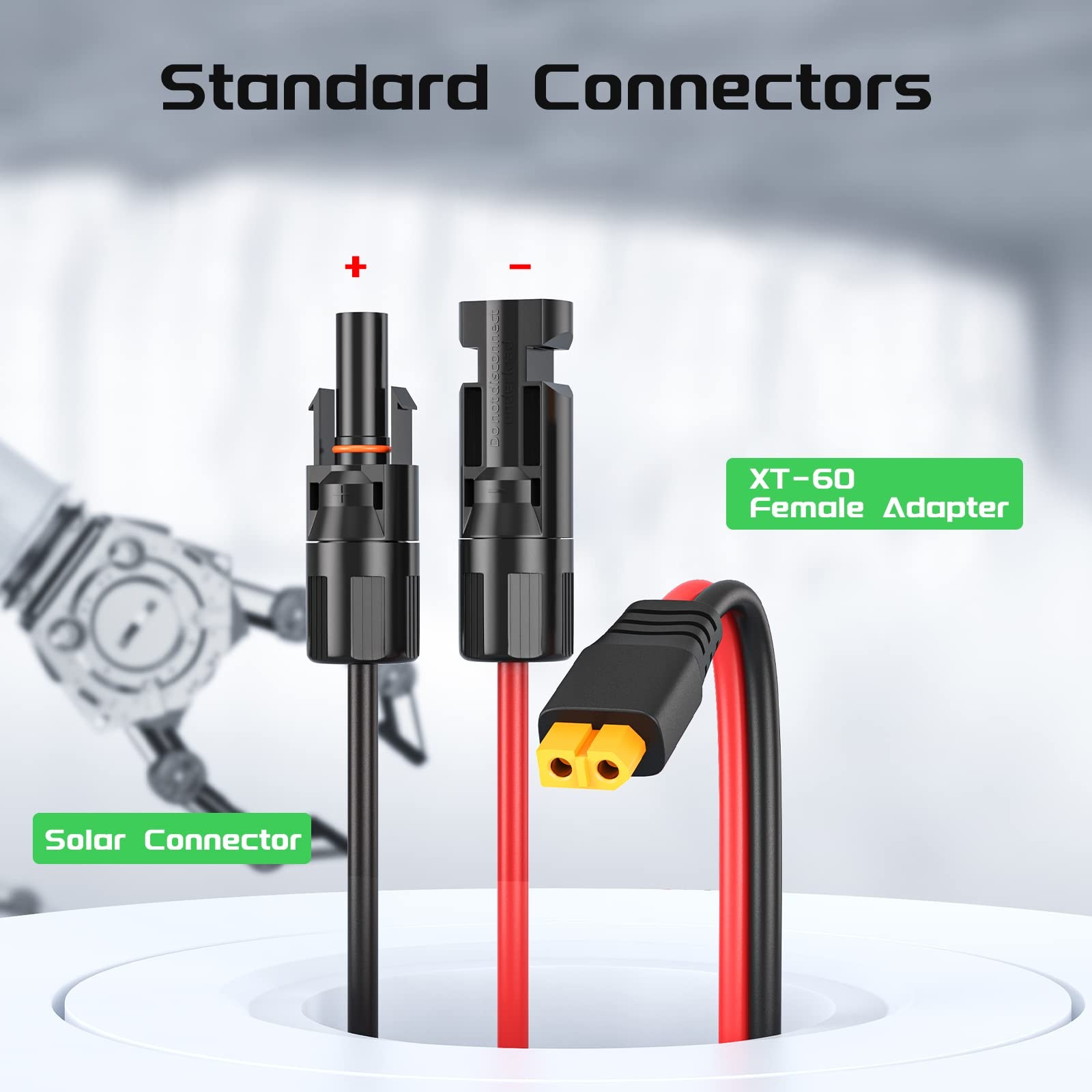 Solar to XT60 Charge Extension Cable 12AWG 3.3Ft Solar Connector to XT60 Adap…