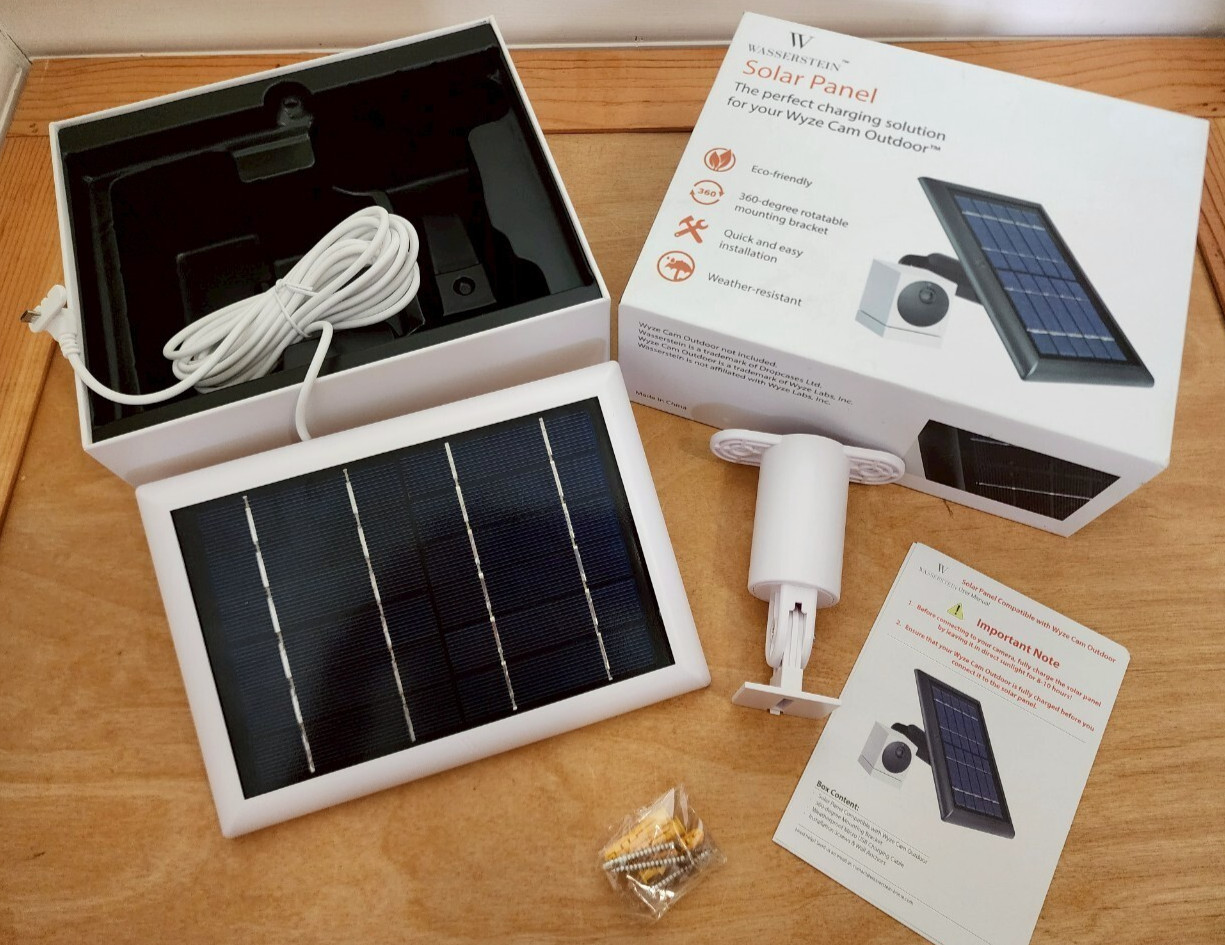 WASSERSTEIN Solar Panel Charinng solution for Wyze Cam Outdoor, White