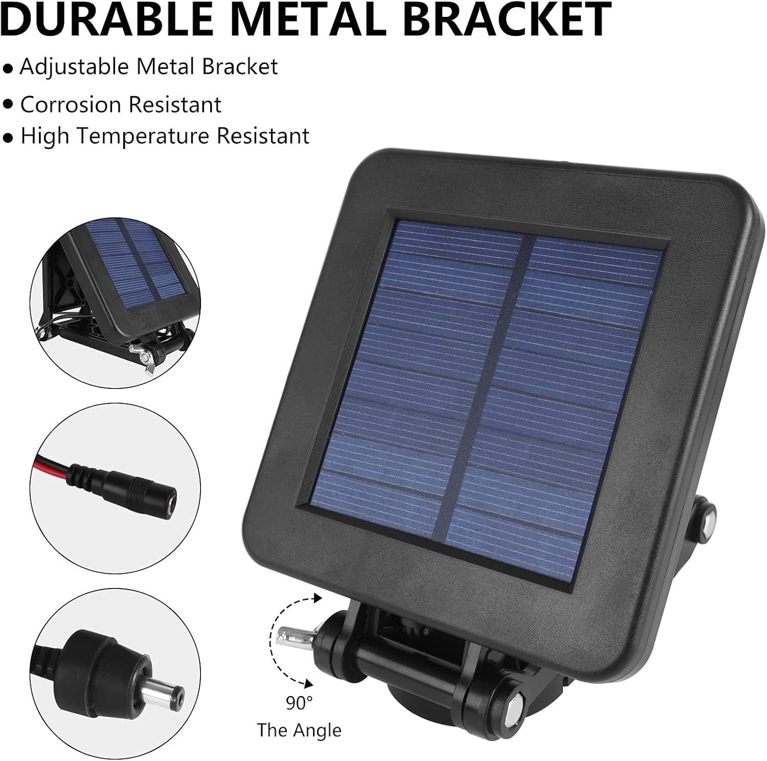 6V Solar Panel for Deer Feeders with Adjustable Bracket and Alligator Clips