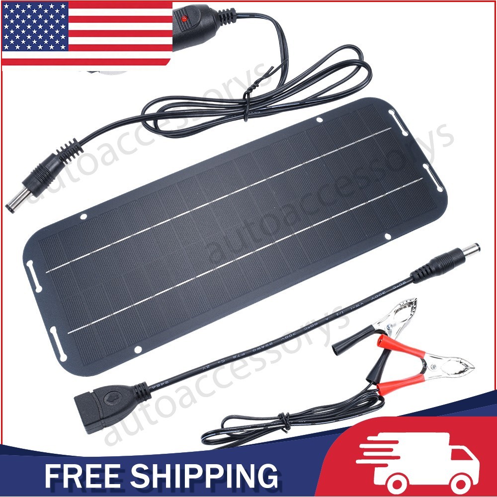 30W Solar Panel Kit 12V Trickle Charger Battery Charger Maintainer Boat RV Car