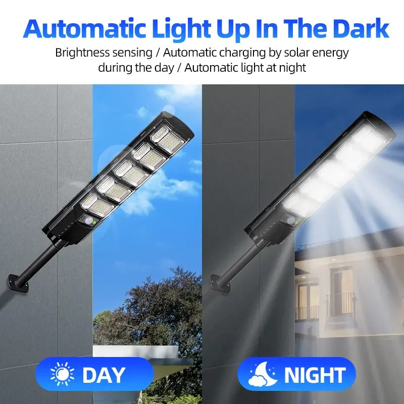 100000LM Solar Light Commercial LED Outdoor Dusk To Dawn Solar Street Light Road