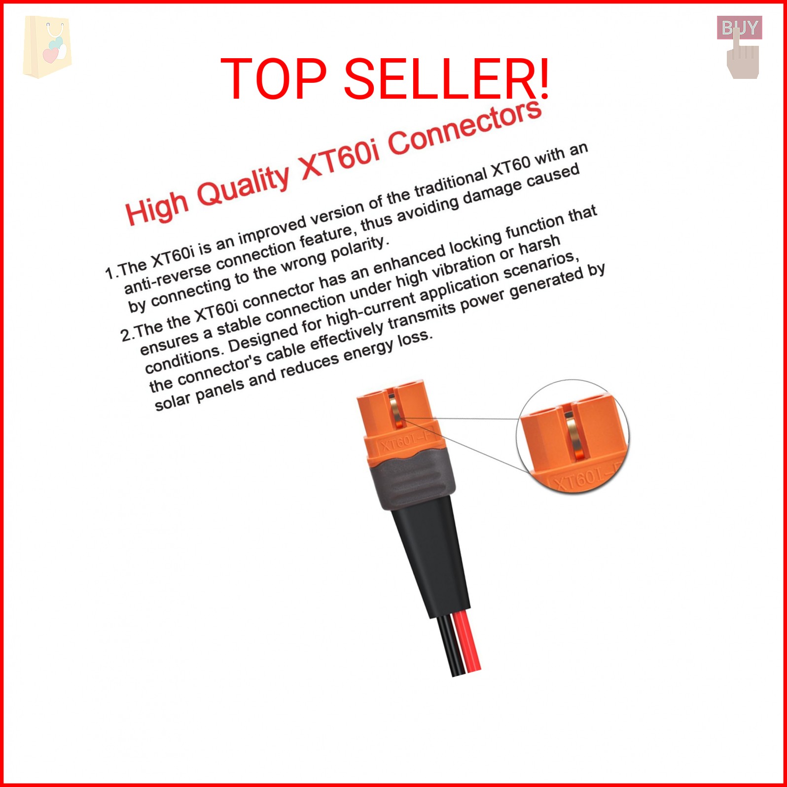 ELFCULB XT60i to Car Cigarette Lighter 14AWG 12V Cigarette Lighter Male Plug Con