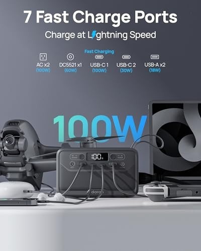 Portable Power Station 89.6Wh, Solar Power Bank 100W AC Outlet, USB-C Fast Charg