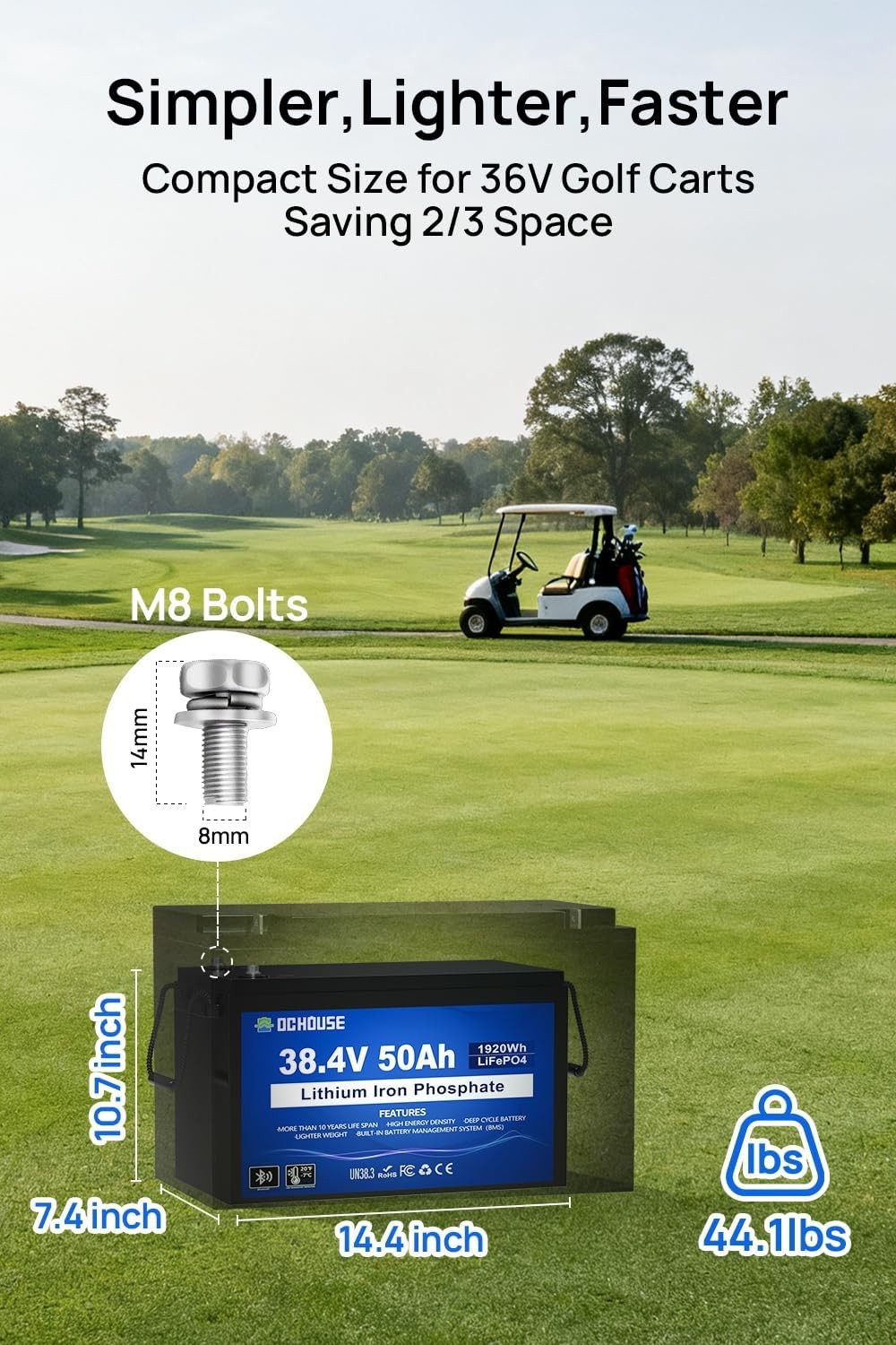 36V 50Ah Lithium Bluetooth Battery Smart Monitor Trolling Motor Solar