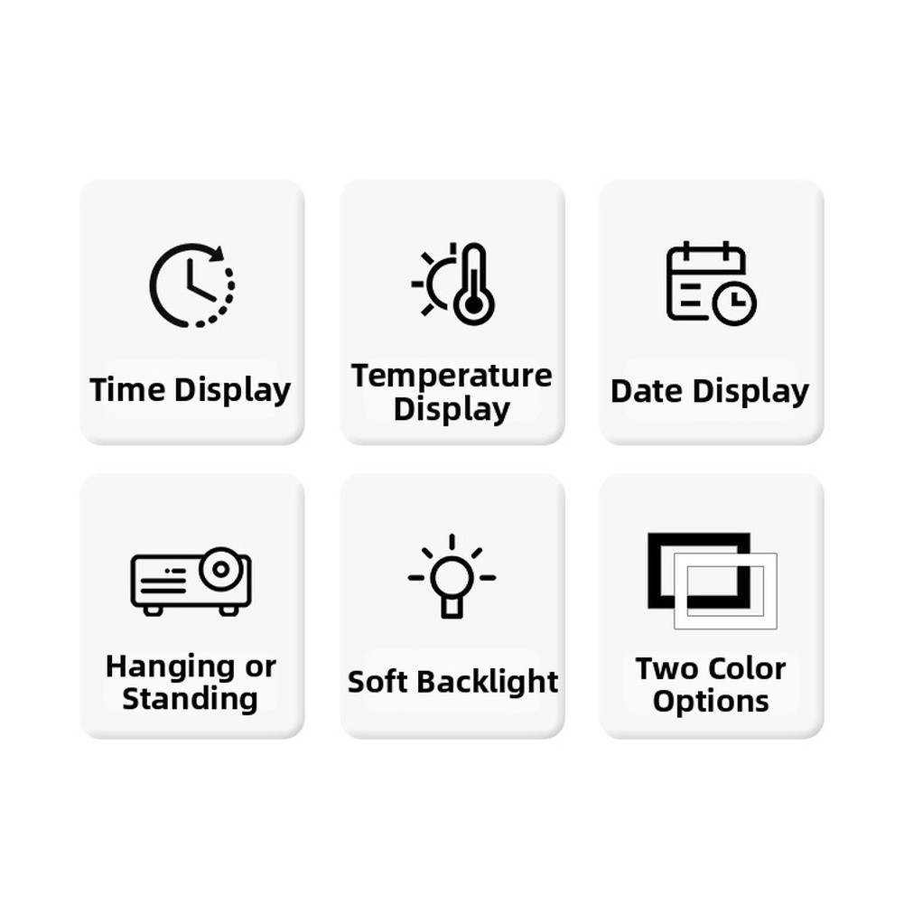 Indoor Climate Digital Wall Clock LCD Nordic Style Temperature Humidity Display
