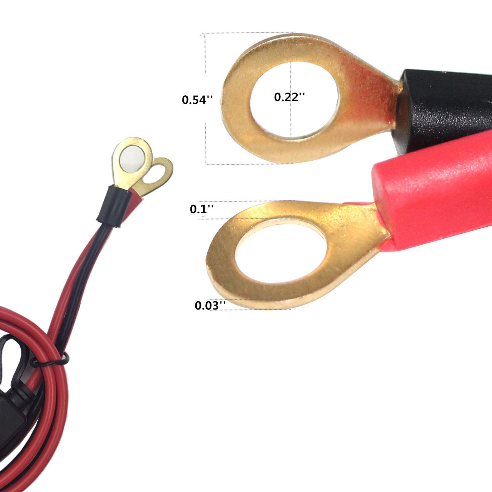 O Ring Terminal SAE Cable – 12V-24V Quick Disconnect Extension Cable 2 Pin DC…