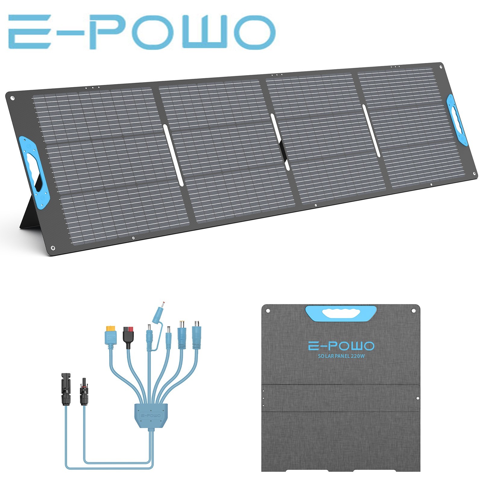 220W Portable Solar Panel Type C for Ecoflow Jackery Bluetti Anker Power Station