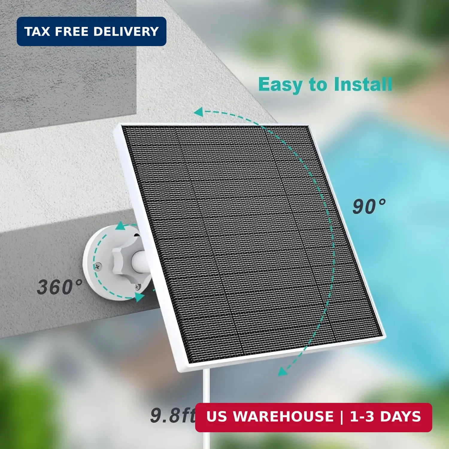 Solar Panel for Eufy Camera, 5W Solar Panel Compatible with Eufycam 3/3C/2/2 Pro