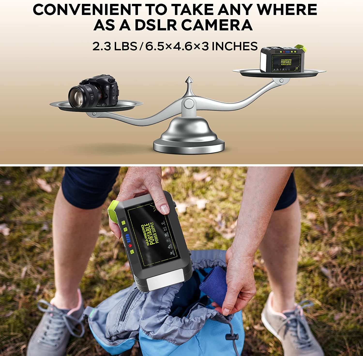 MARBERO Portable Power Station 88Wh Camping Lithium Battery Solar Generator Fast