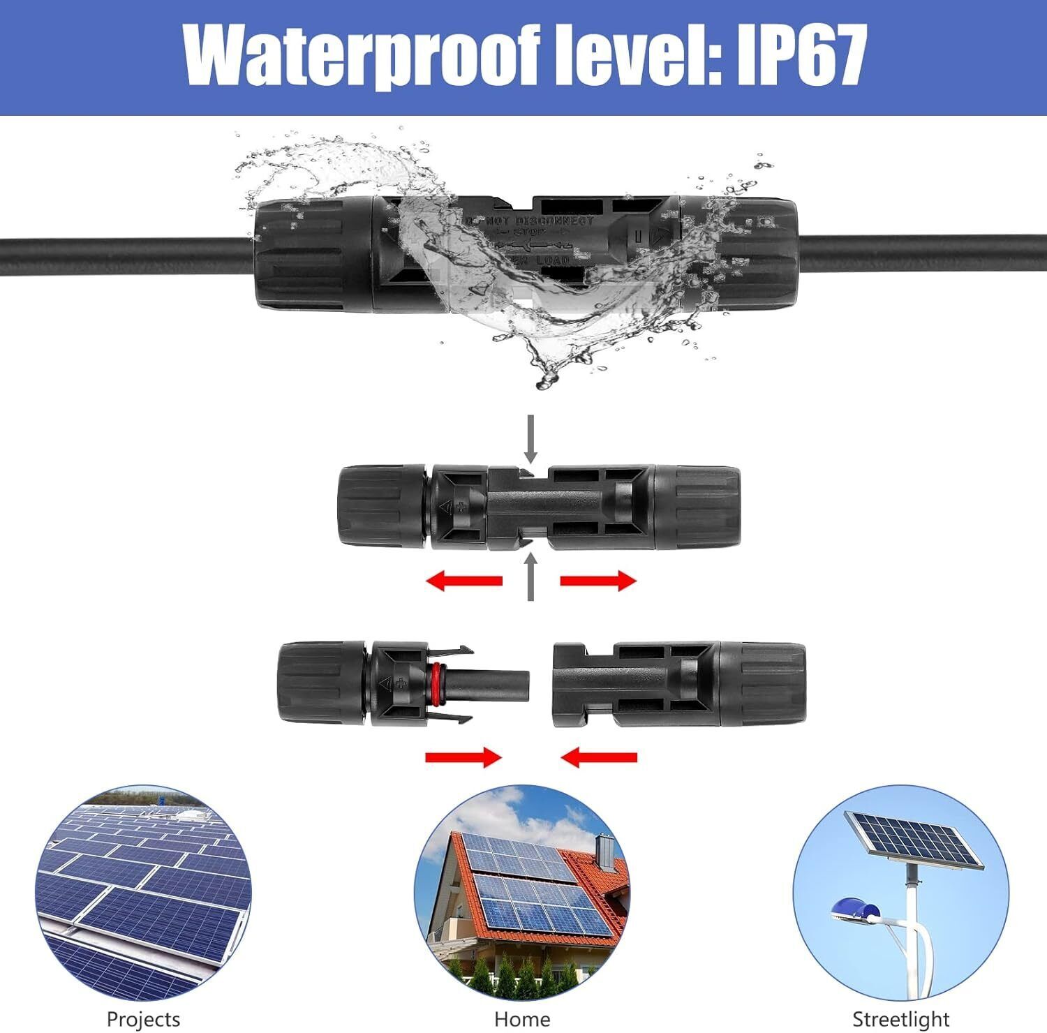 43/10PCS Solar Panel Cable Crimper Tool Kit for Solar Connectors, 10 Pairs Solar