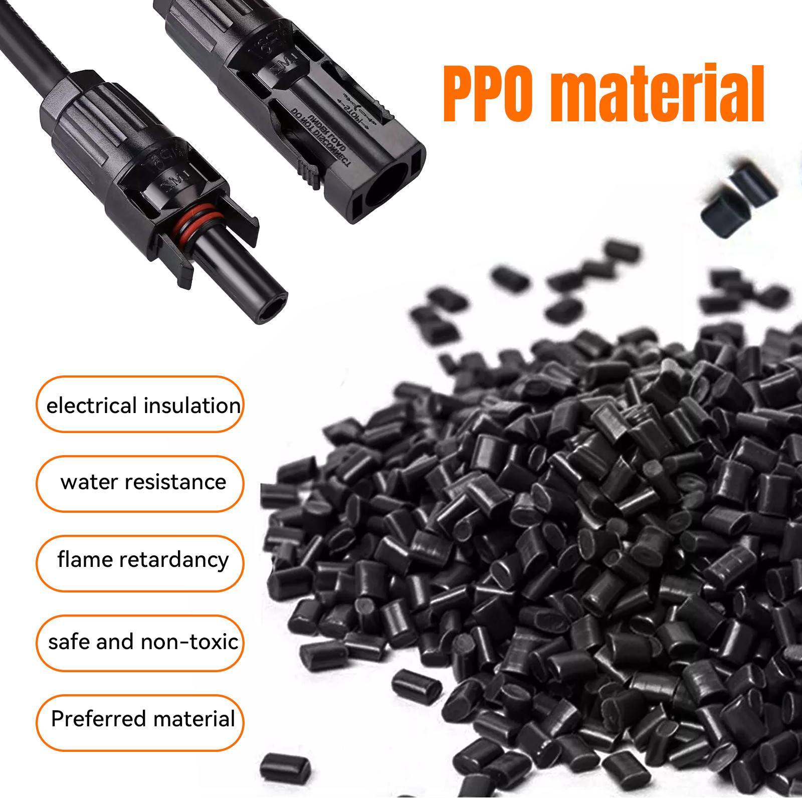 50ft Black + Red 10AWG Solar Panel Extension Cable Flexible Wire Connectors