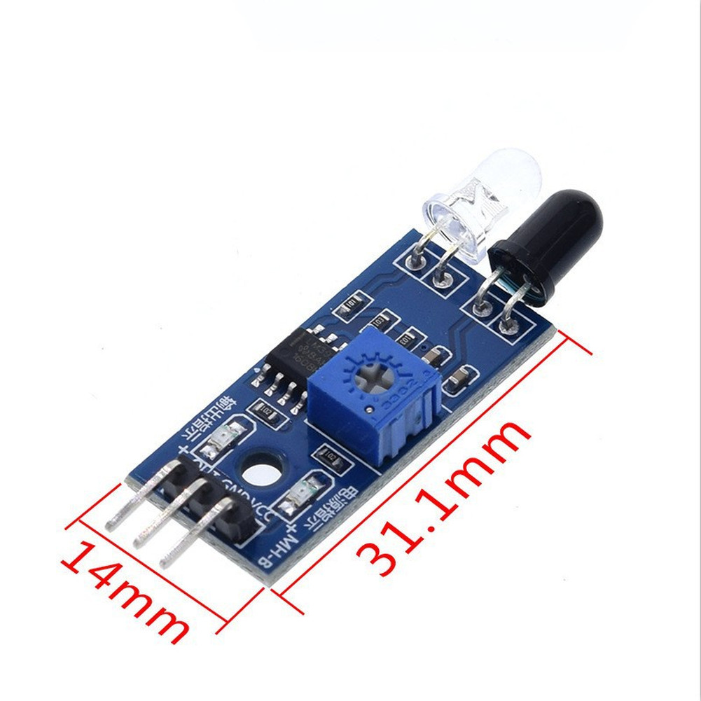 Compact IR Obstacle Avoidance Module 3.2 x 1.4 cm PCB Size with Mounting Holes