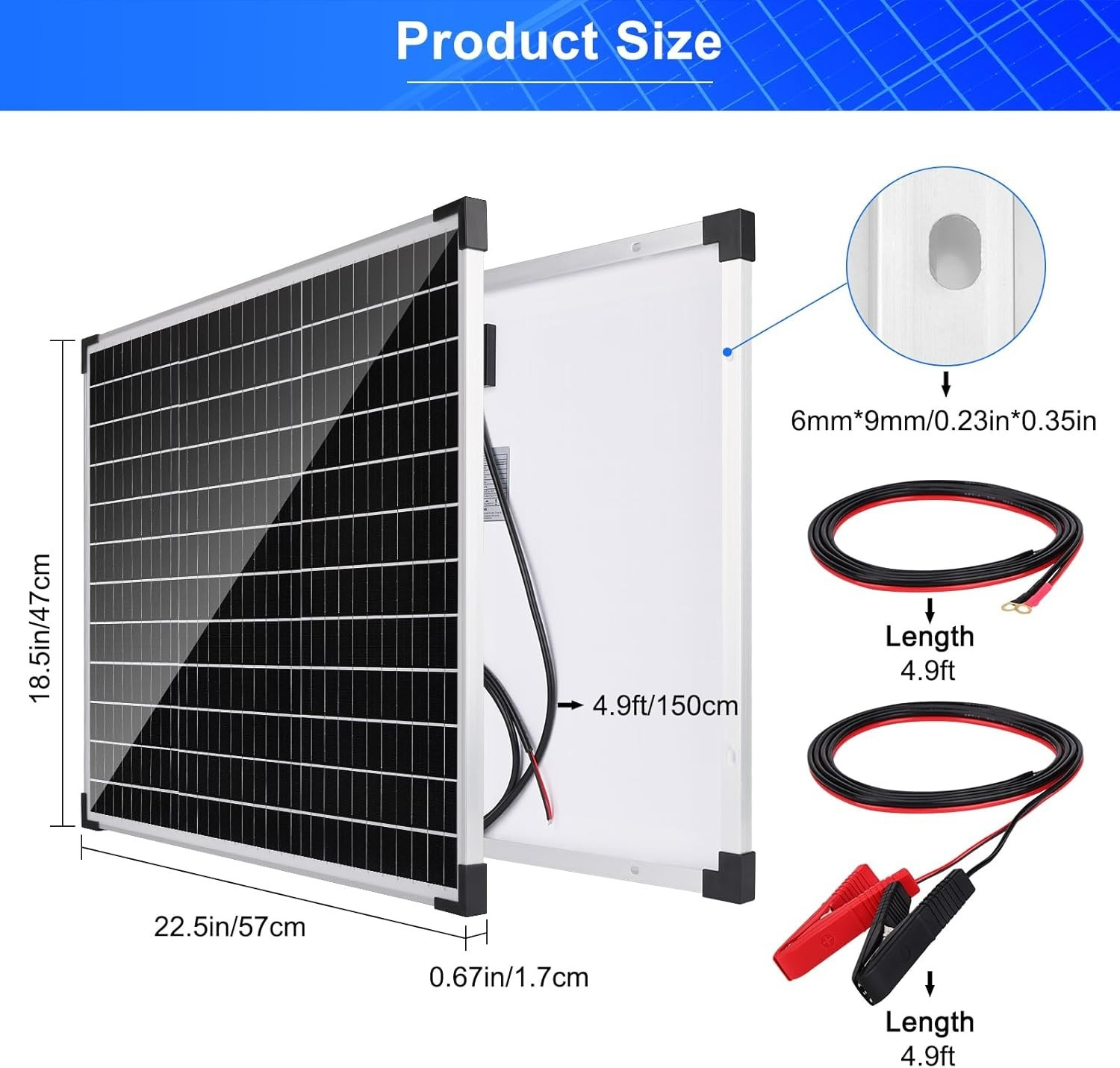 50W Solar Panel Kit with 10A Controller for RV, Boat, and Off-Grid Use
