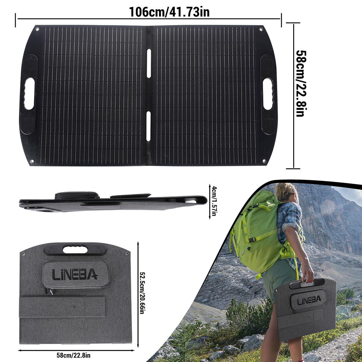 100W 200W Portable Mono Solar Panel Foldable for Power Station IP68 Waterproof