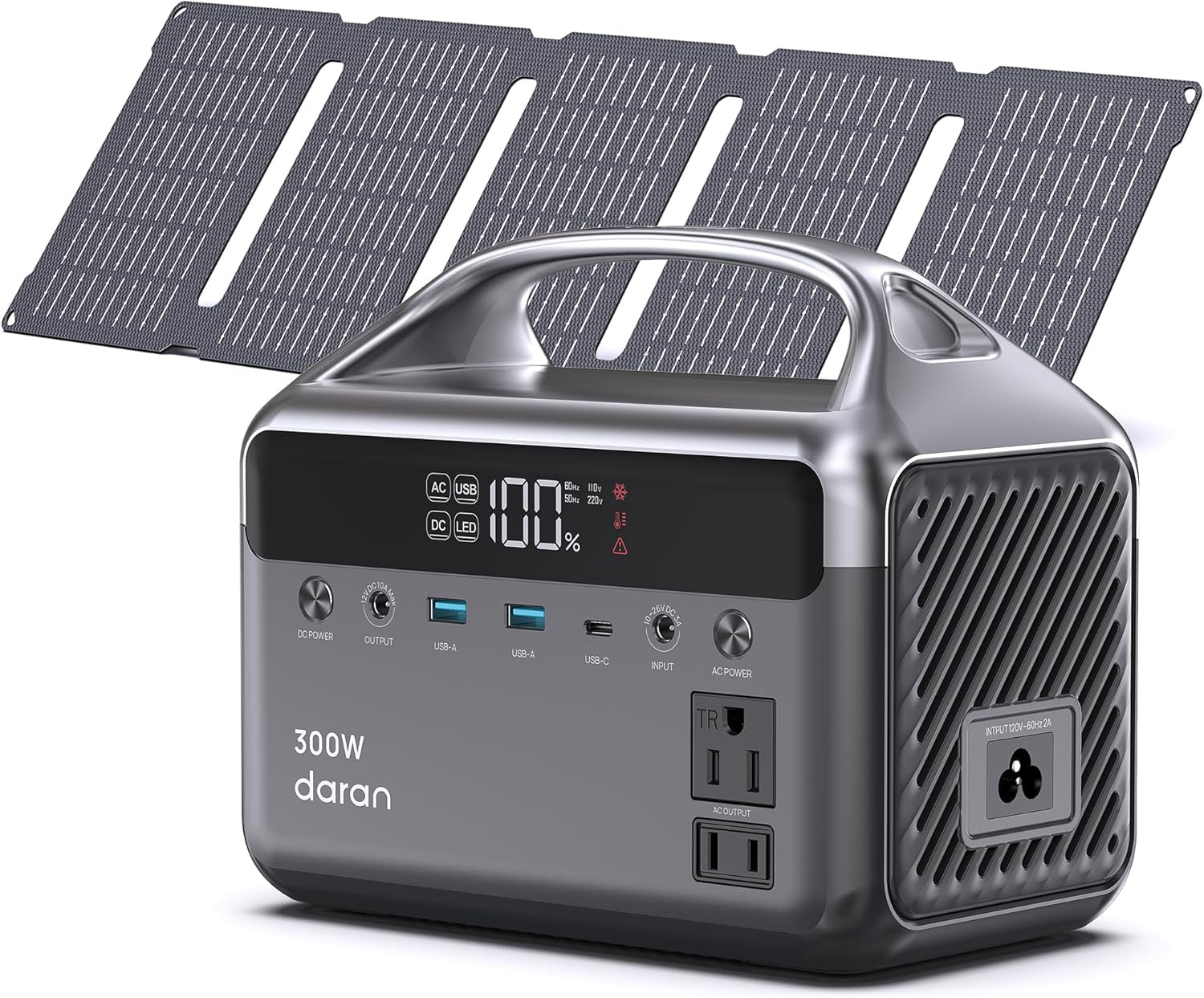 192Wh Solar Generator with Solar Panel Included Portable Power Station 300W LFP