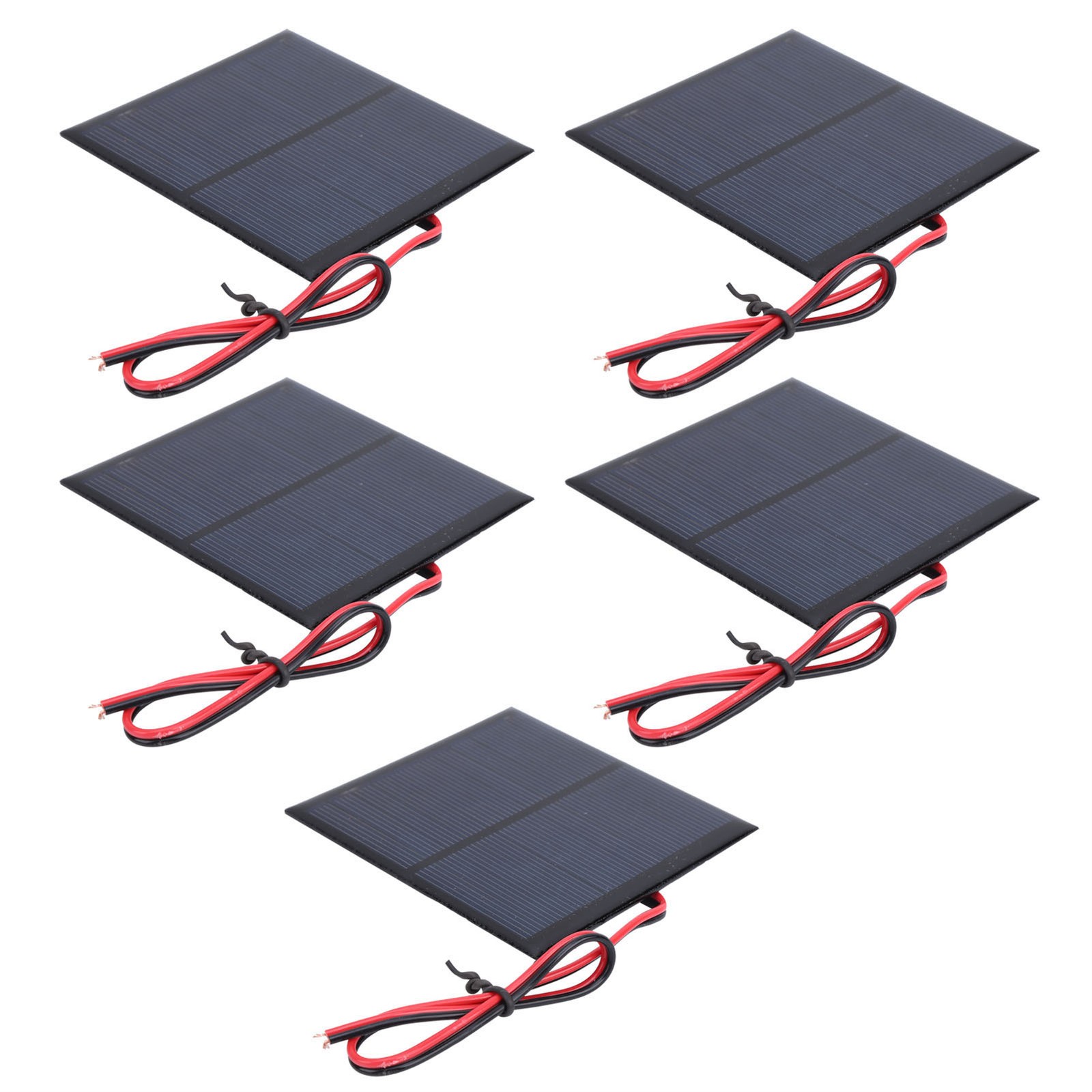 5Pcs Mini Solar Panel Board Module + 30CM Red And Black Wire DC5.5V 160mA