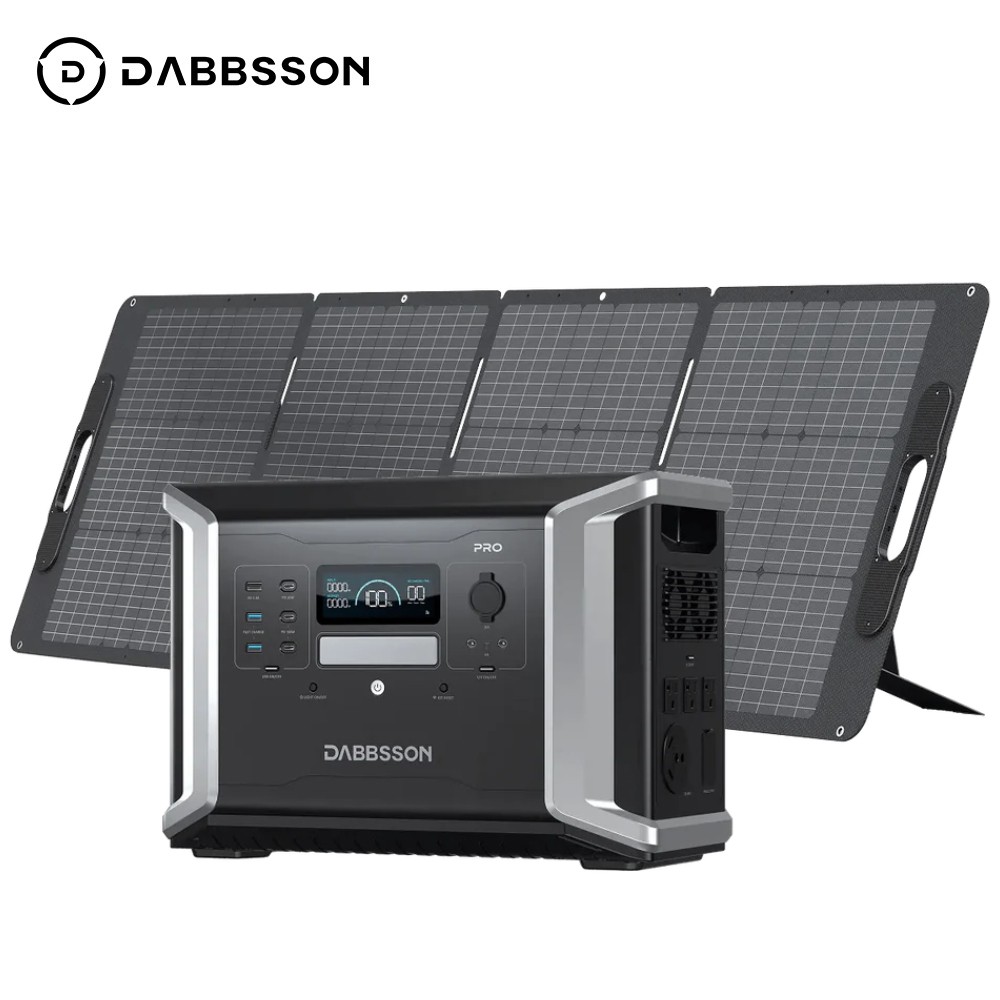 Dabbsson Power Station 1382Wh 2400W Solar Generator w/ 210W Foldable Solar Panel