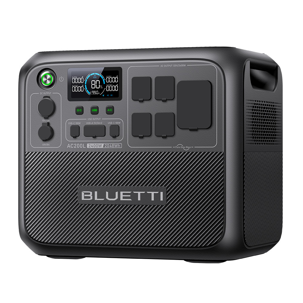 BLUETTI AC200L 2048Wh Solar Generator+200W Solar Panel Kit for RV/Camping/Backup