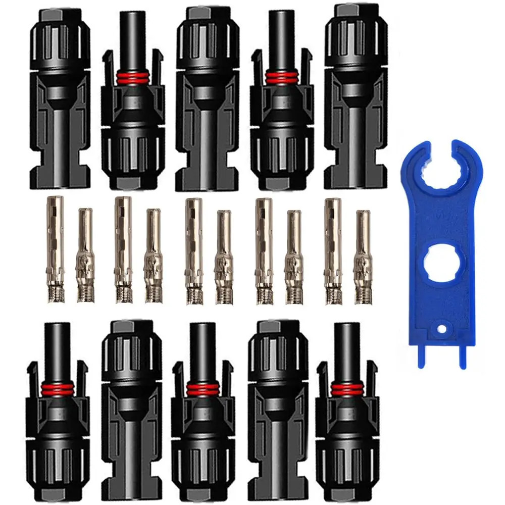 5 Pairs/Lot Solar Connectors with 2Pcs Spanner Waterproof Solar Panel Connector