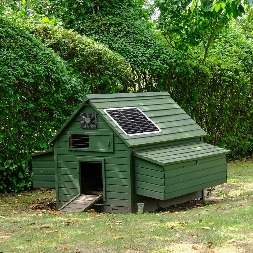 Solar Exhaust Fan Kit 12w IP65 Vent for Chicken Coop Shed Greenhouse Pet House