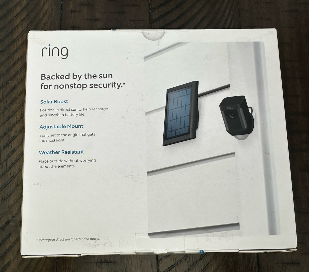 Ring Solar Panel Compatible with Spotlight Cam Battery & Stick Up Cam Battery BK