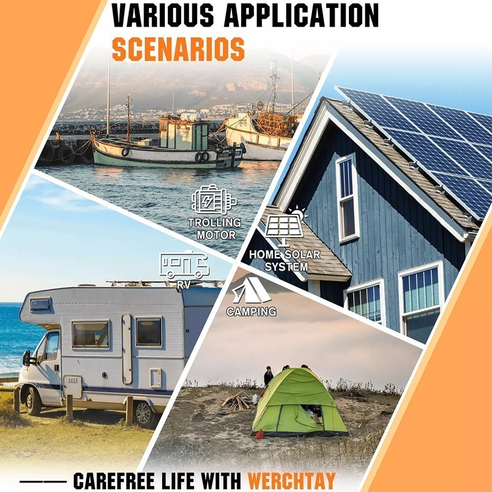 NEW 12V 100Ah LiFePO4 Lithium Battery Deep Cycle BMS for Marine Off-grid Camper