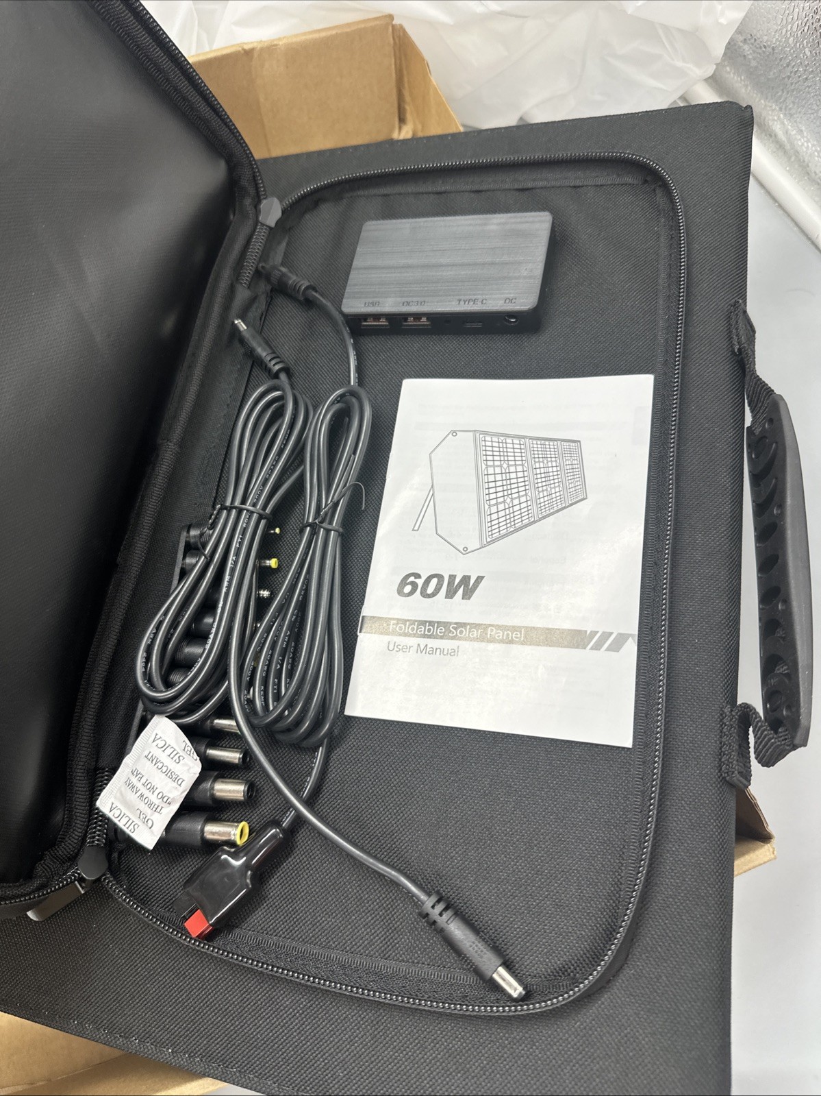 Apowking 60W Foldable Solar Panel 12/18V, DC Outlet, Solar Generator, Portable