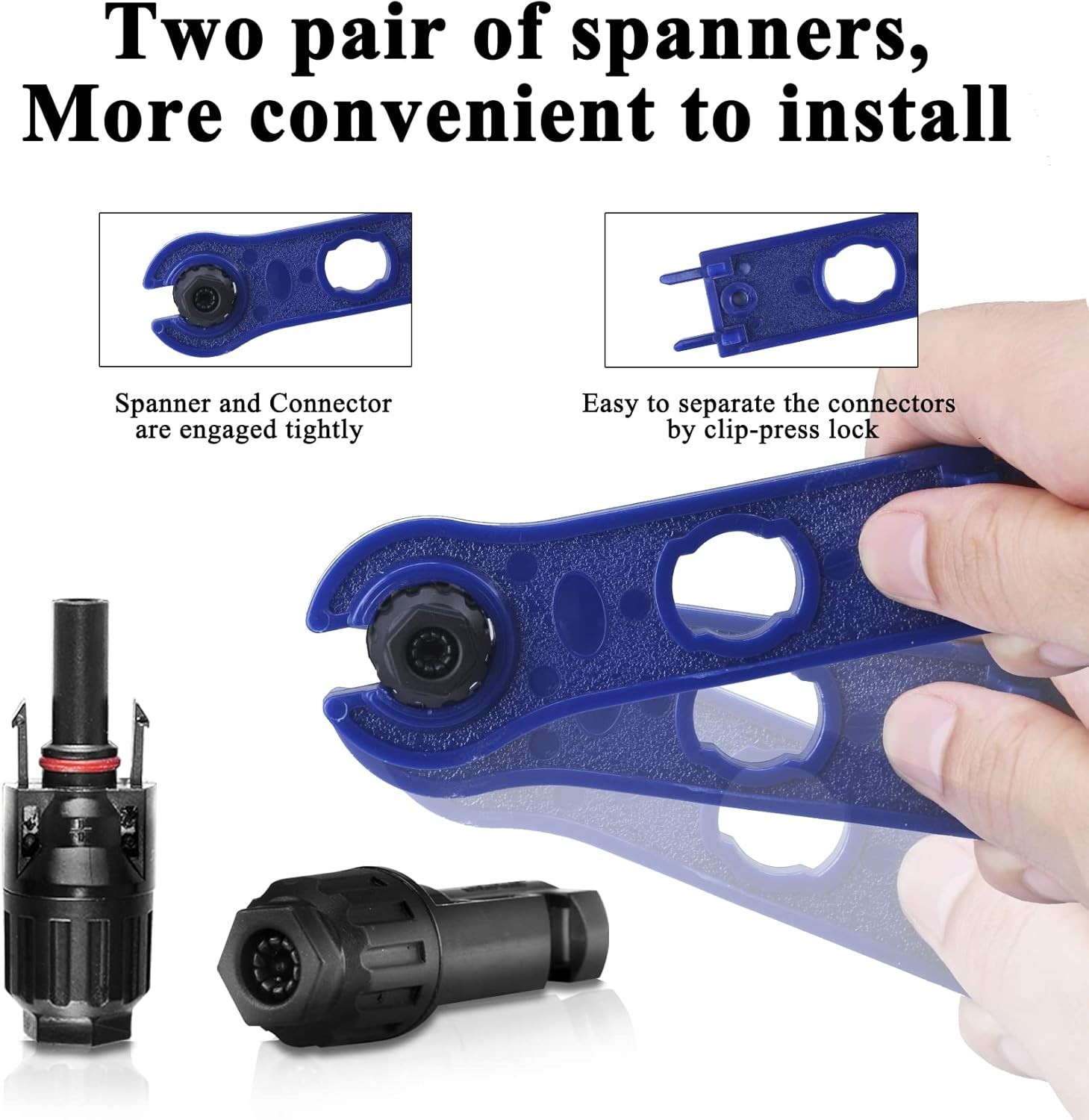 22 PCS Solar Panel Connector Kit – 10 Pairs Connectors, 2 Spanner for Solar P…