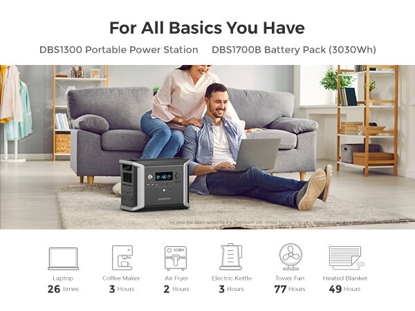 3030Wh Portable Power Station Solar Generator+Extra Battery Camping RV Dabbsson
