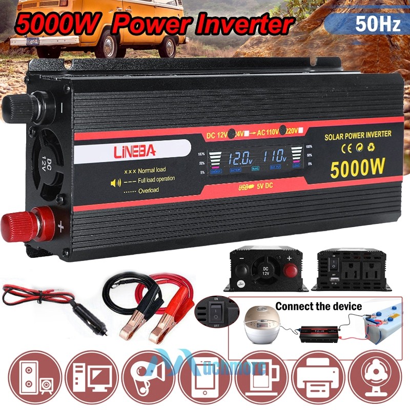 5000W Power Inverter with 200W 100W Solar Panel Kit for RV Home Power Station
