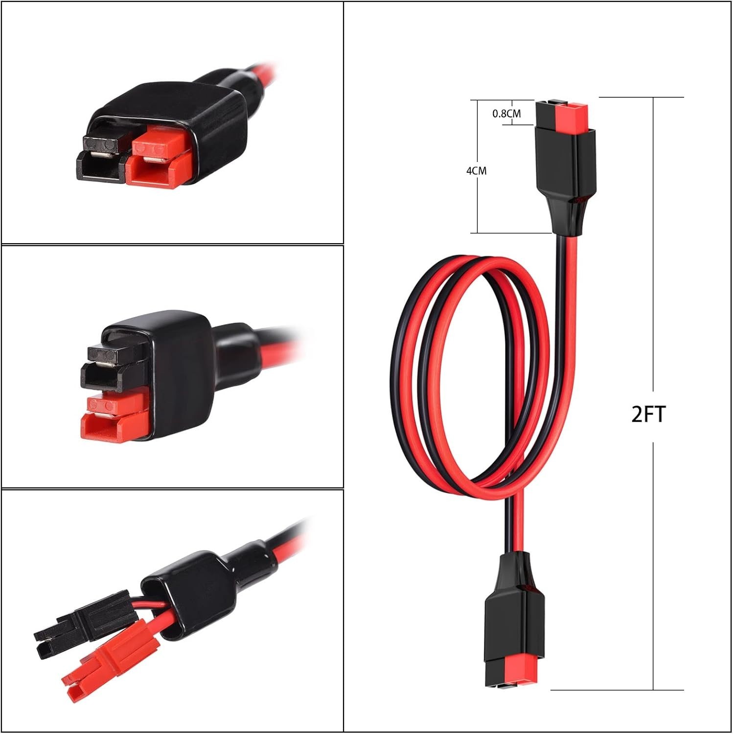 10AWG 2FT Anderson Extension Cable 2 6 10 20 35 50FT Solar Extension Cable An…