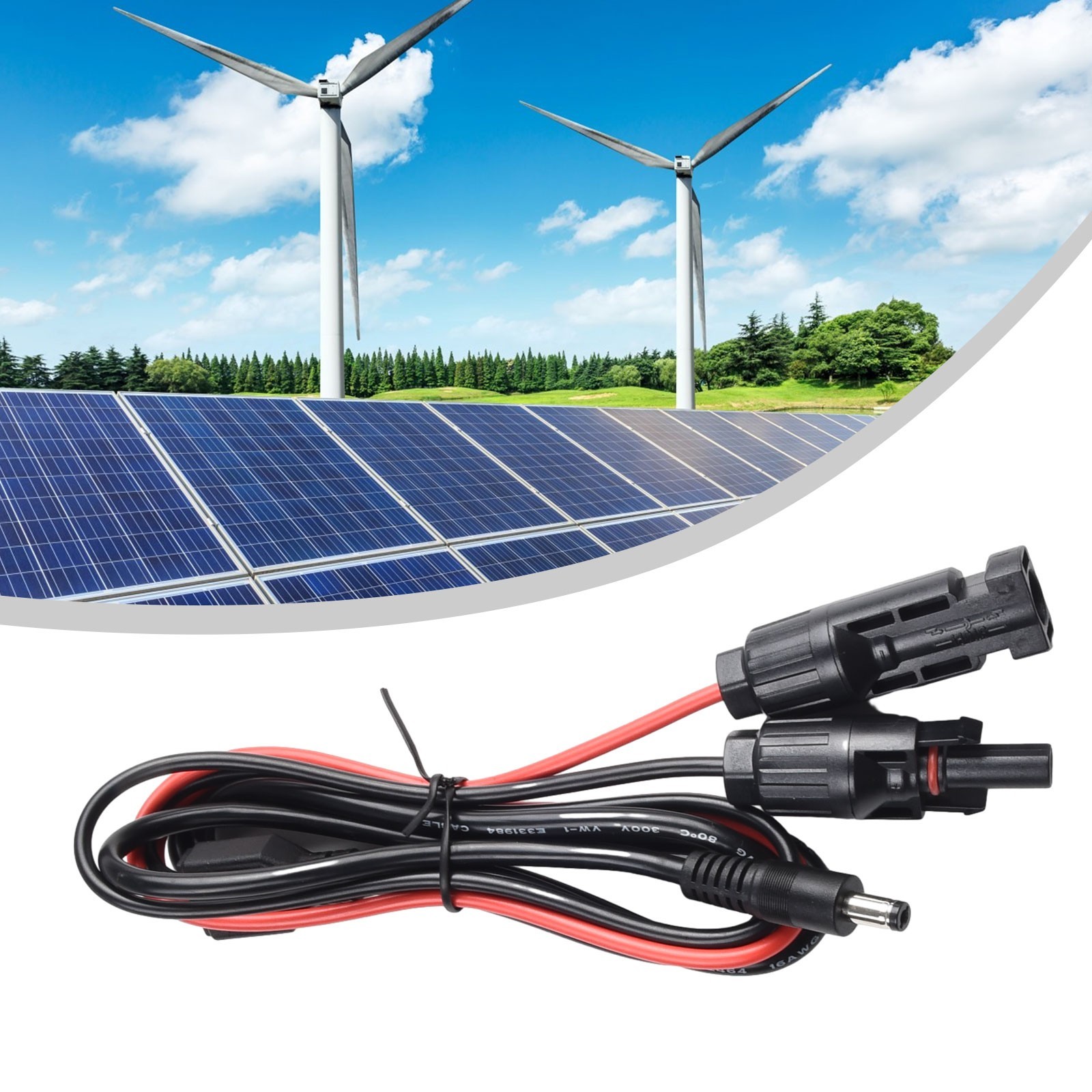 1.5m PV Solar DC5521 Adapter Cable 16 For AWG Heavy Duty PVC Copper Wire
