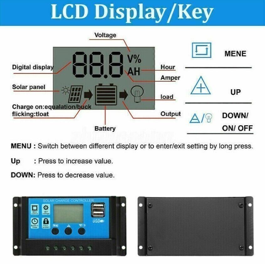 Solar Panel Kit 12V 20/40/60/100A battery Charger Controller Caravan Boat
