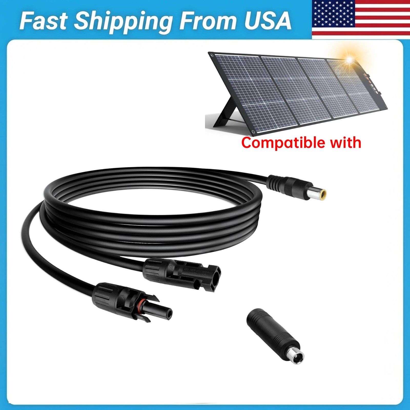 16.5FT 14AWG+16AWG Solar Cable with Solar Panel Connector for BALDR 200W 330W
