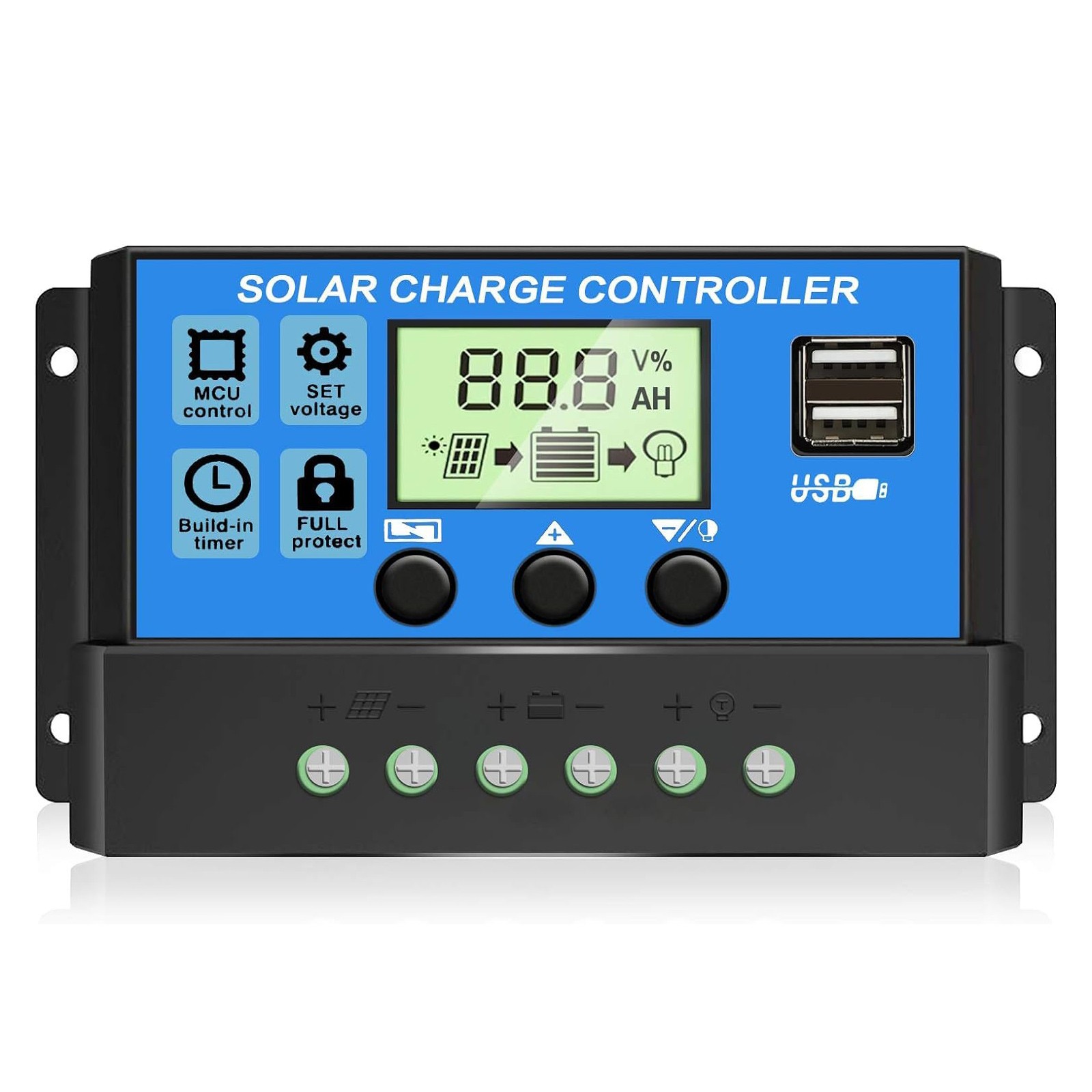 100W Solar Panel Kit Mono Cell Battery Power 20A Controller Roof Home Off-Grid