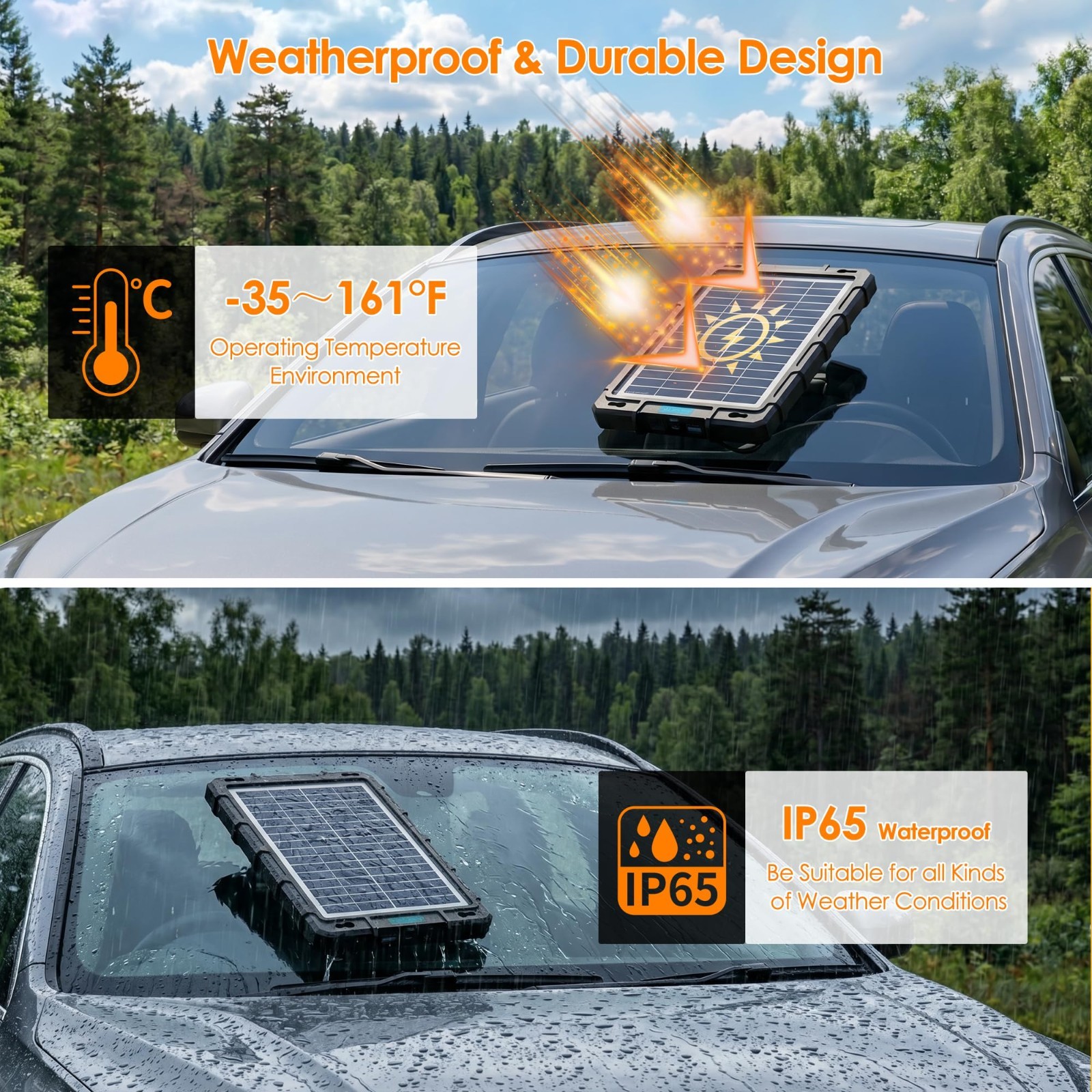 12V Solar Battery Charger & Maintainer – 8W Waterproof Trickle Charging Kit for