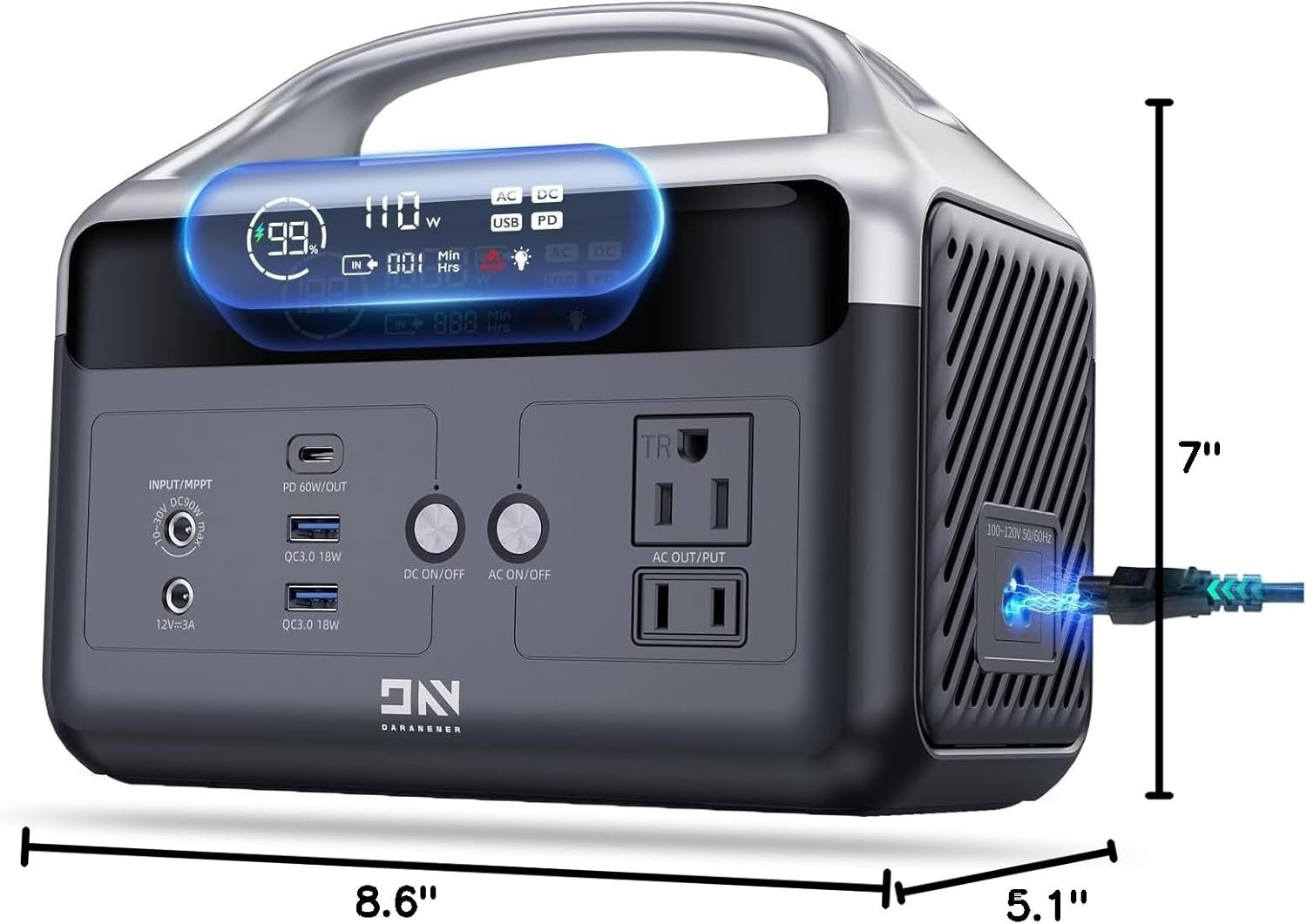 Central eléctrica portátil 56000mAh, batería LiFePO4 de 179,2Wh