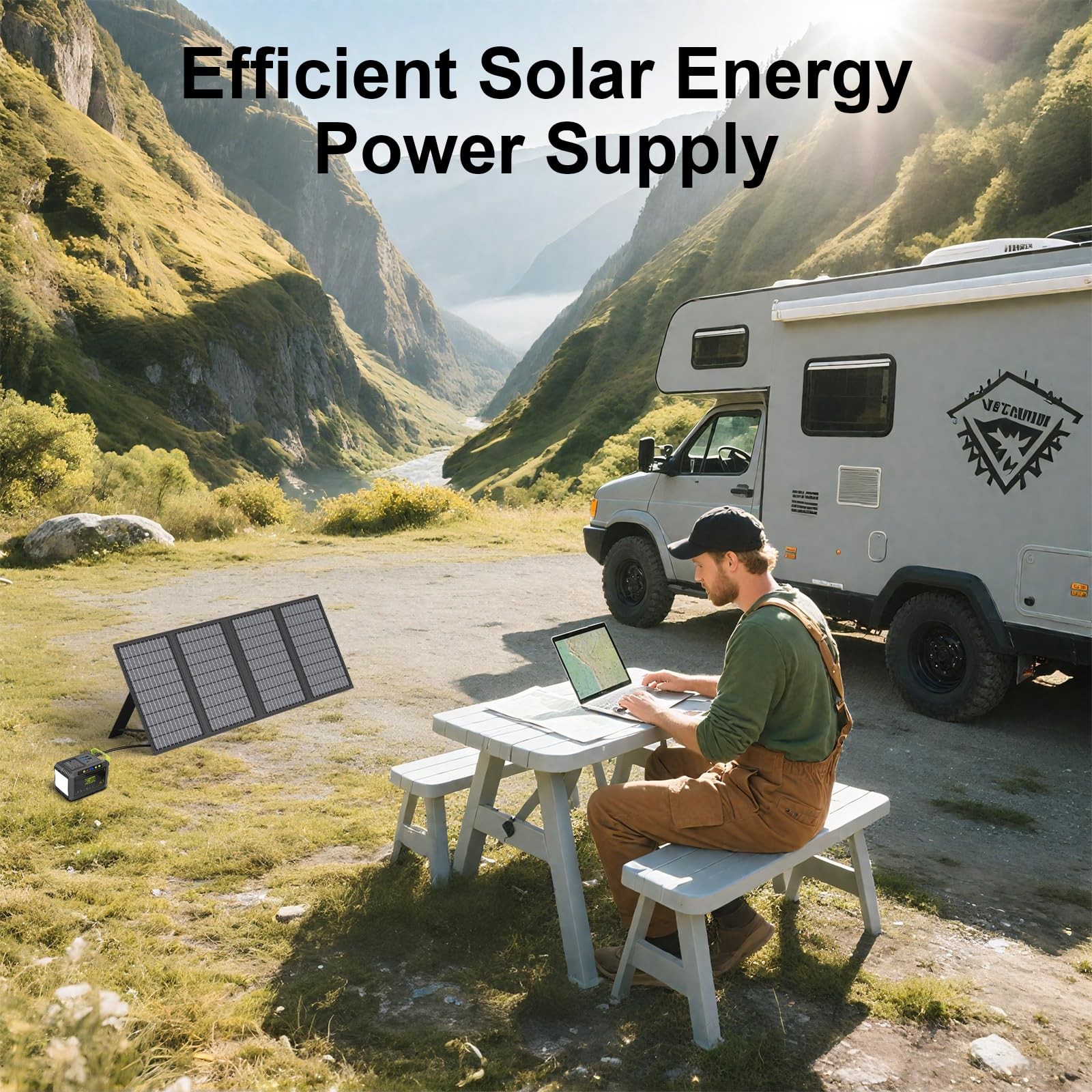 60W Portable Solar Panels Charger with USB-C, USB-A and DC Outputs Foldable I…