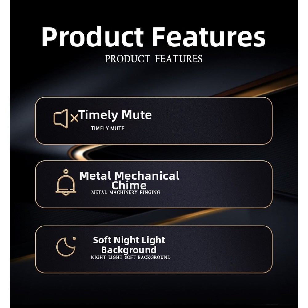 Modern Alarm Clock for Children Students 4 Inch Metal Body Night Light Function