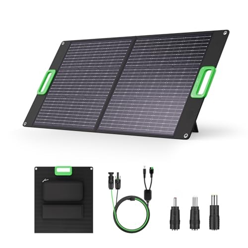 100W Portable Solar Panel for Power Station, 23.5% High Efficiency ETFE Green