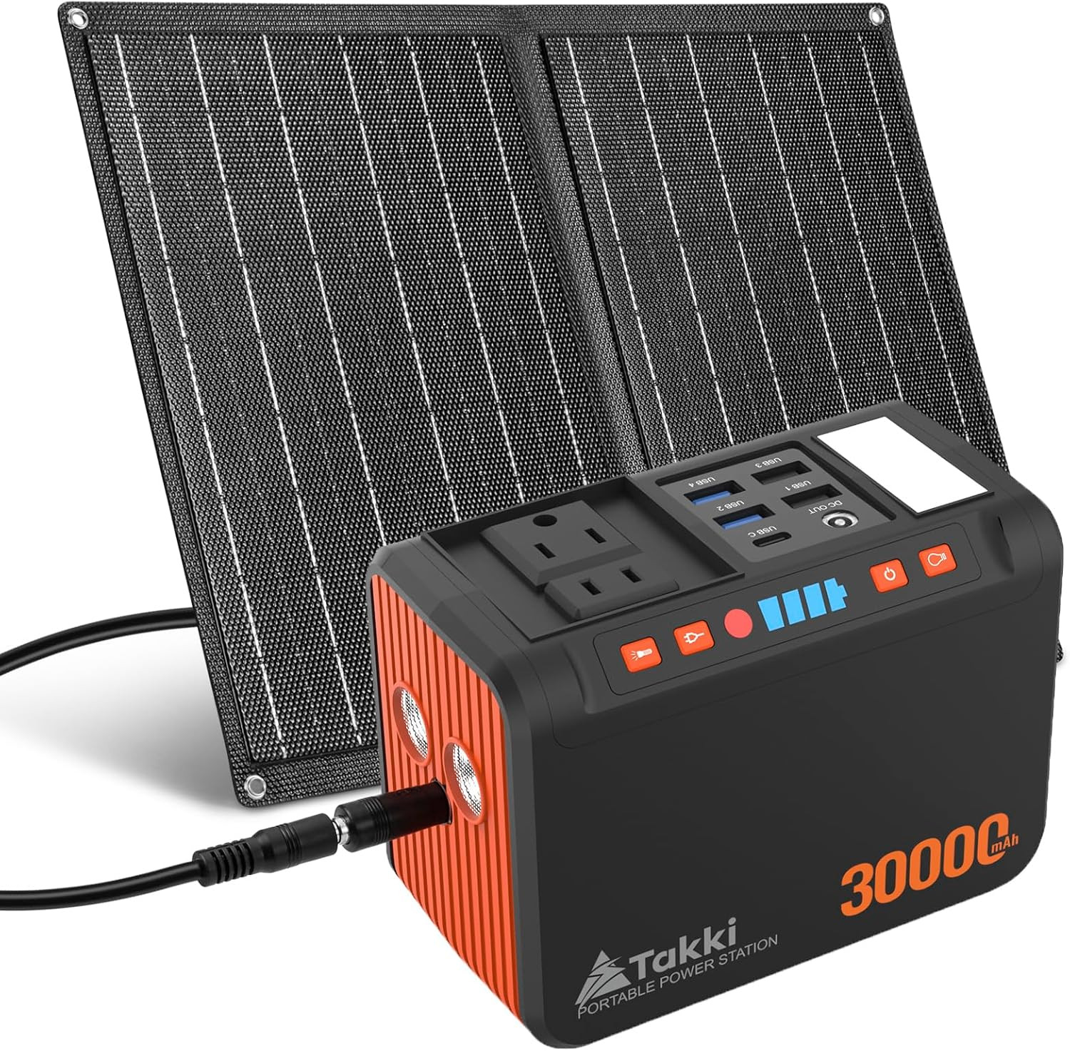111Wh Portable Solar Generator Power Station with 21W Foldable Solar Panel, 120W