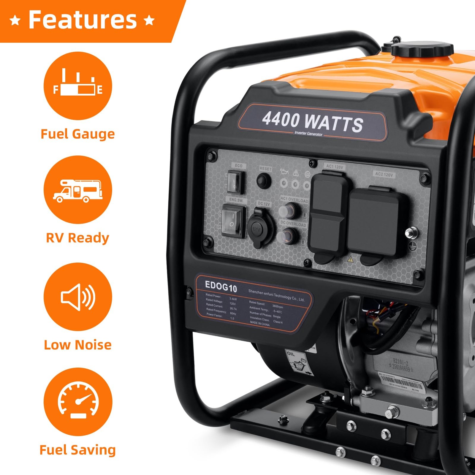 Estacion De Energia De Gasolina 4400w Portatil Para Acampar Casa Hogar En Oferta