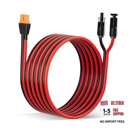 Solar to XT60i Cable 12AWG 10FT Extension Cable Solar Connector to XT60i