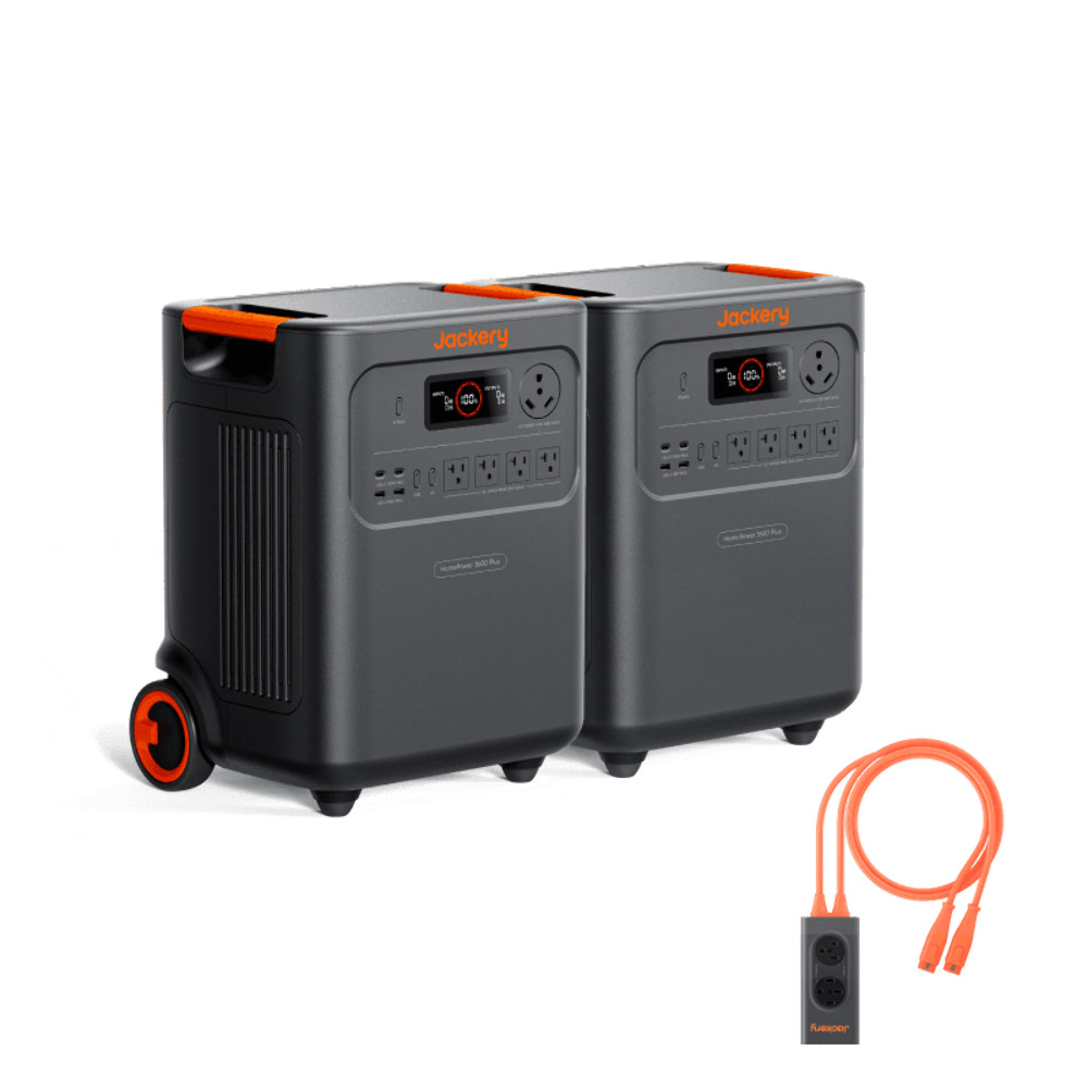Jackery Qty 2 HomePower 3600 Plus Portable Power Station 3584Wh with Connector