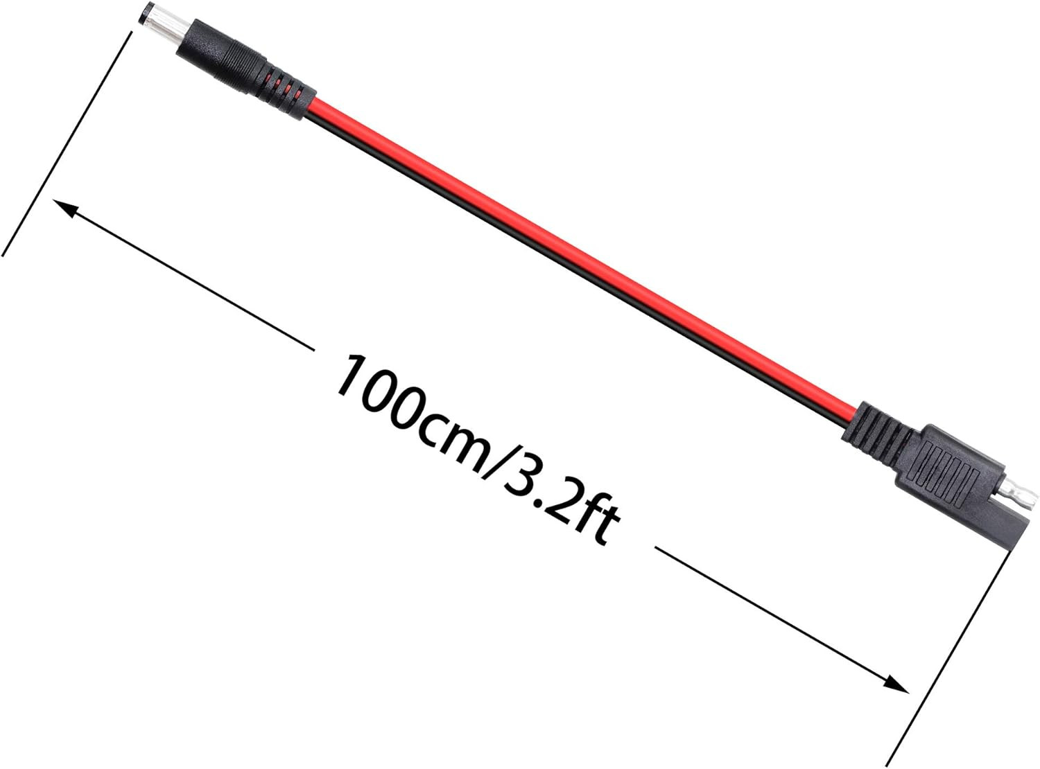 3.2 Feet 18AWG SAE Plug to DC 5.5×2.1mm Male Converter Adapter Cable for Cars, M