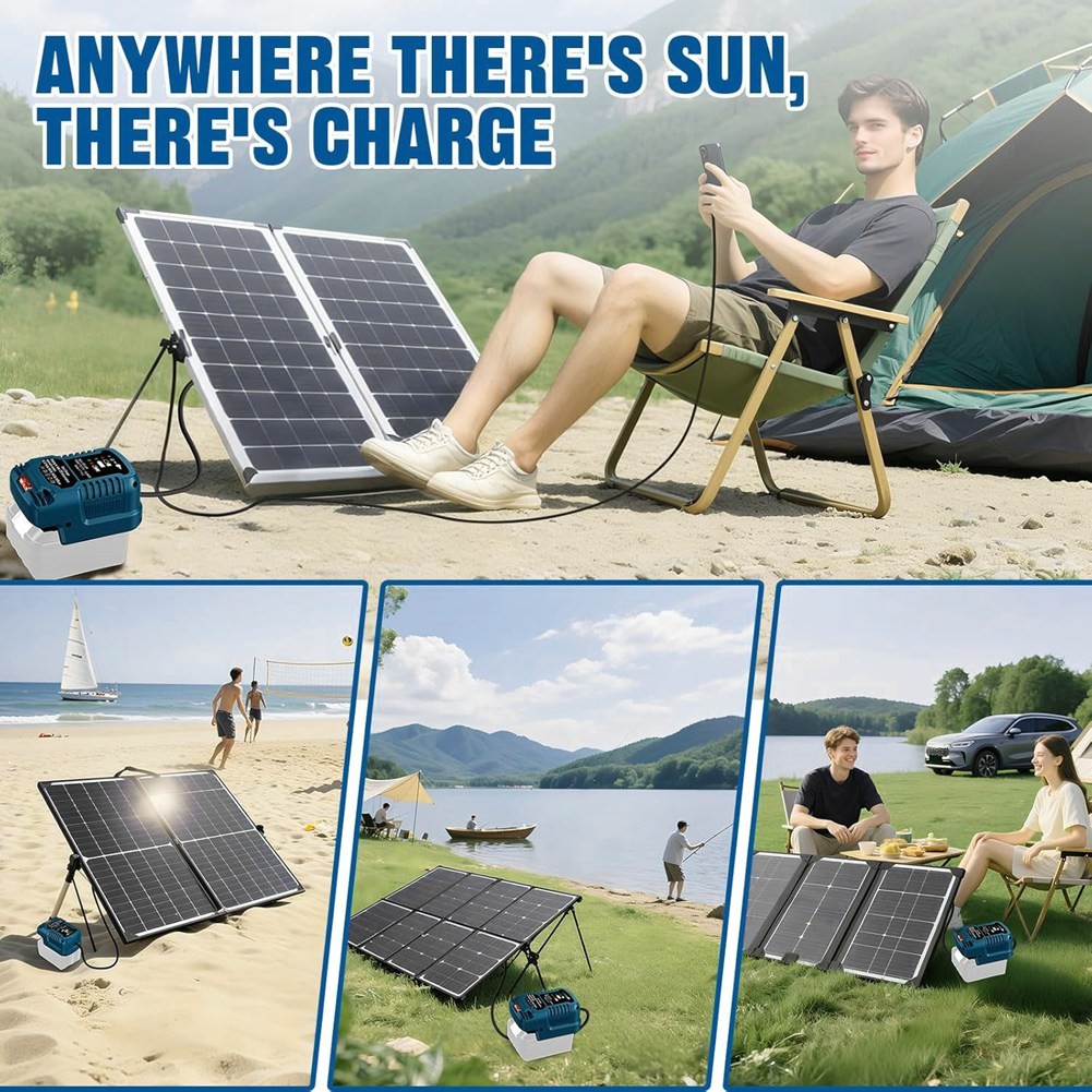 Solar for 18V Battery Outdoor Portable Camping Solar Adapter Work R6U49108