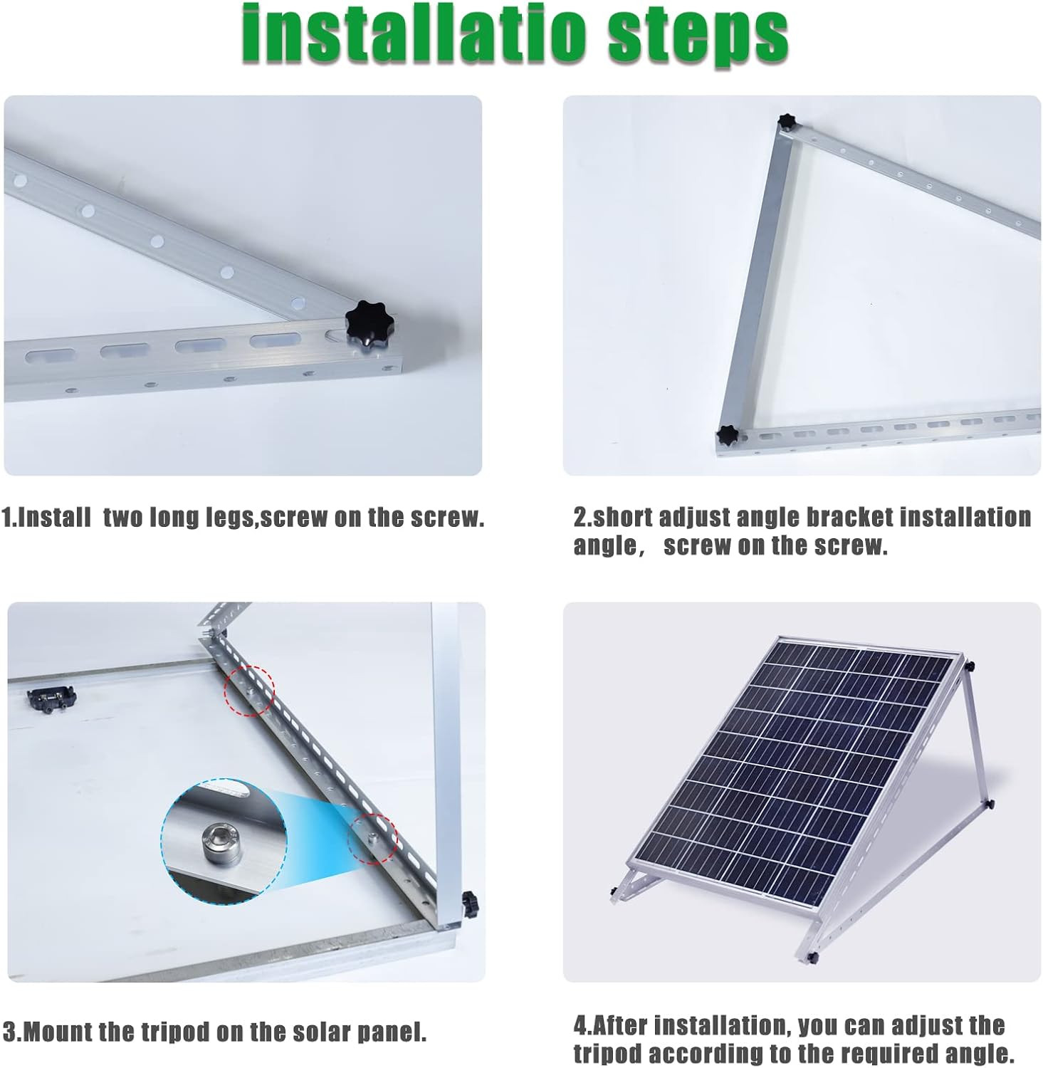 Adjustable Solar Panel Mounting Brackets – 2 Sets 45 Inch Durable Tilt Solar Pan
