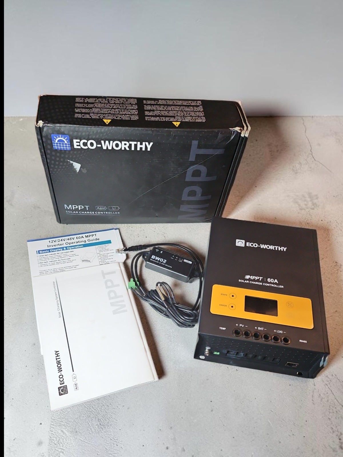 ECO-WORTHY 40A 60A MPPT Solar Charge Controller 12/24/36/48V for solar Untested