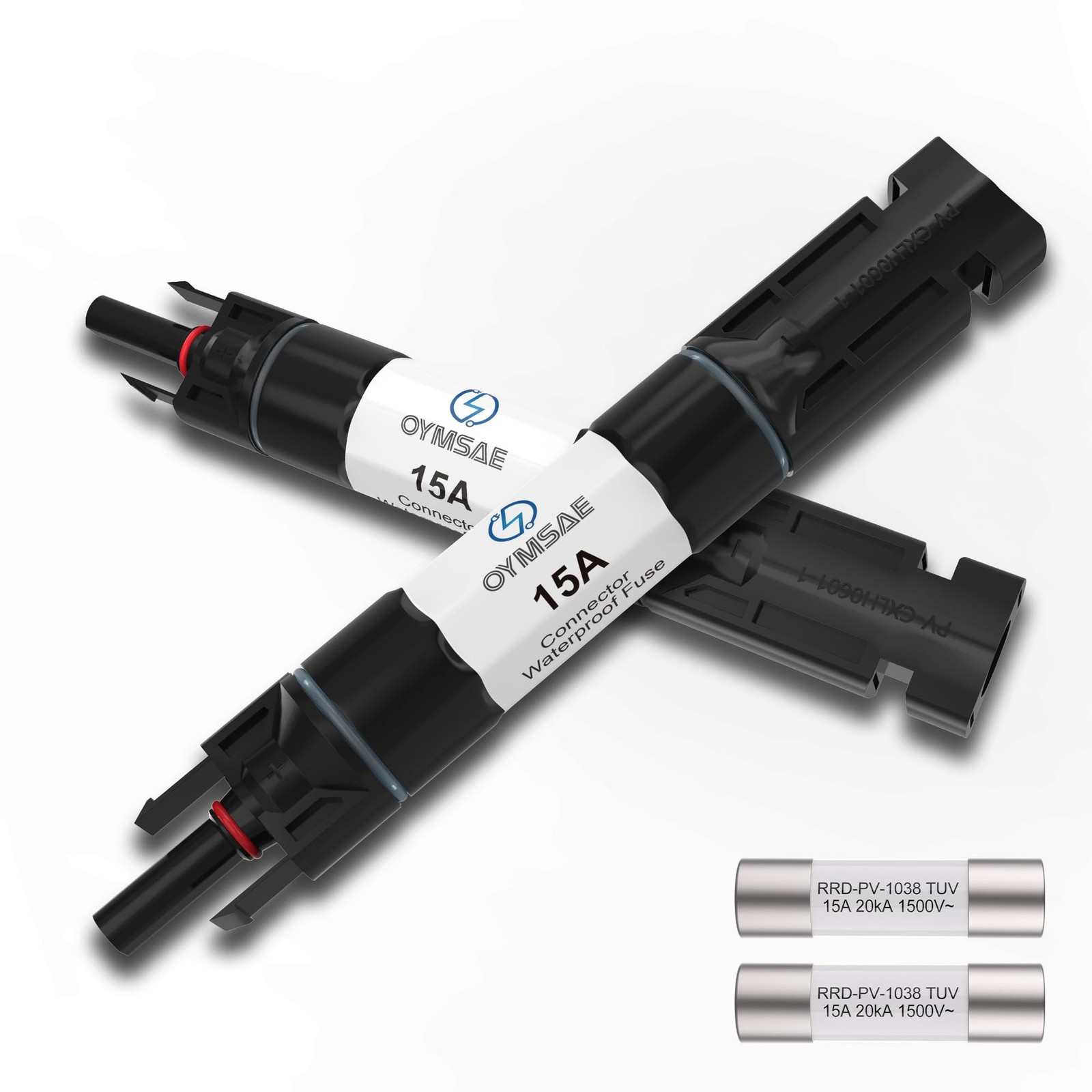 Solar Fuse Holder Inline & Female Connector 15 Amp PV Fuse for Solar Panel, W…