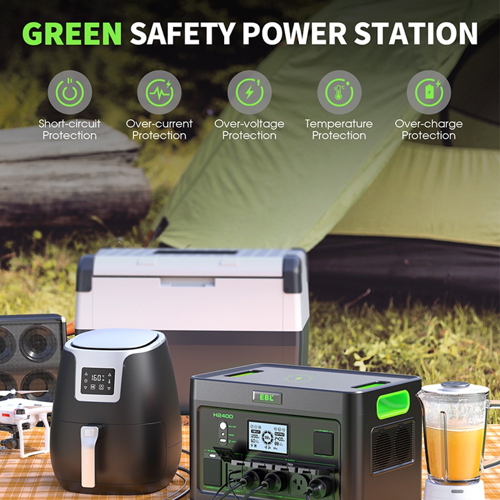 1843.2Wh 2400W Li-ion Battery Portable Power Station for Outdoor Camping Supply